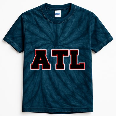 ATL Atlanta, Georgia College Letters Football Fan Block Letters Kids Tie-Dye T-Shirt