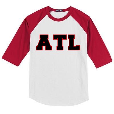 ATL Atlanta, Georgia College Letters Football Fan Block Letters Kids Colorblock Raglan Jersey