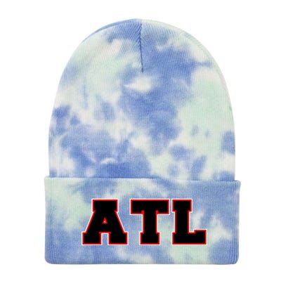 ATL Atlanta, Georgia College Letters Football Fan Block Letters Tie Dye 12in Knit Beanie