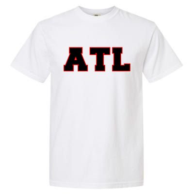 ATL Atlanta, Georgia College Letters Football Fan Block Letters Garment-Dyed Heavyweight T-Shirt