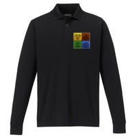 ATL Nation Air Bending Symbols Fire Earth Water Performance Long Sleeve Polo