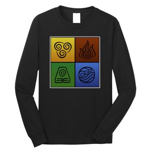 ATL Nation Air Bending Symbols Fire Earth Water Long Sleeve Shirt