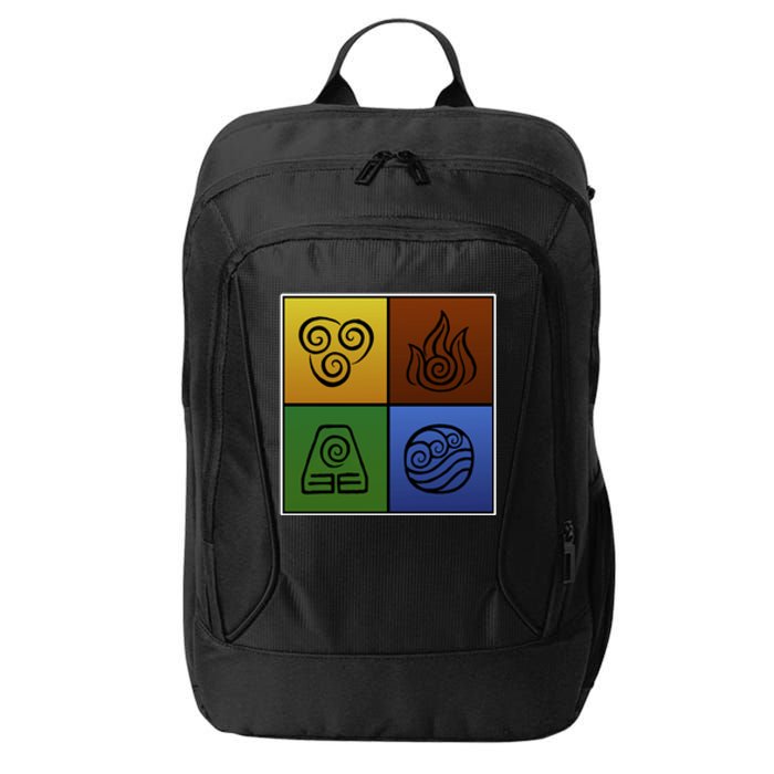 ATL Nation Air Bending Symbols Fire Earth Water City Backpack