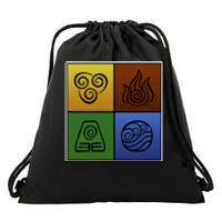 ATL Nation Air Bending Symbols Fire Earth Water Drawstring Bag