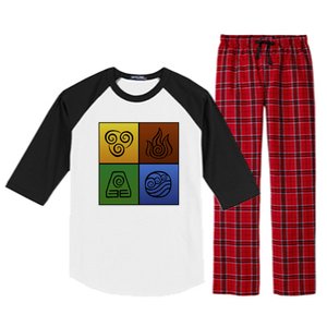 ATL Nation Air Bending Symbols Fire Earth Water Raglan Sleeve Pajama Set