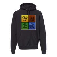 ATL Nation Air Bending Symbols Fire Earth Water Premium Hoodie