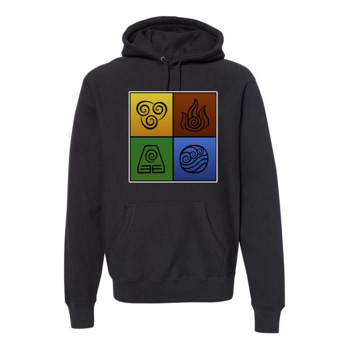 ATL Nation Air Bending Symbols Fire Earth Water Premium Hoodie