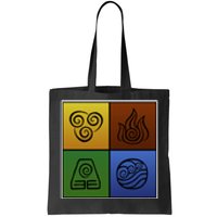 ATL Nation Air Bending Symbols Fire Earth Water Tote Bag