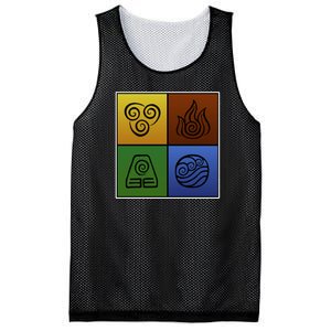 ATL Nation Air Bending Symbols Fire Earth Water Mesh Reversible Basketball Jersey Tank