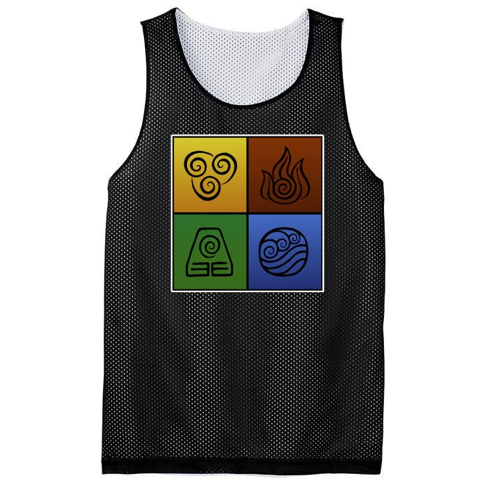 ATL Nation Air Bending Symbols Fire Earth Water Mesh Reversible Basketball Jersey Tank