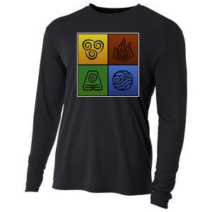 ATL Nation Air Bending Symbols Fire Earth Water Cooling Performance Long Sleeve Crew