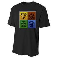 ATL Nation Air Bending Symbols Fire Earth Water Performance Sprint T-Shirt