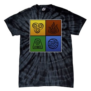 ATL Nation Air Bending Symbols Fire Earth Water Tie-Dye T-Shirt