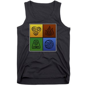 ATL Nation Air Bending Symbols Fire Earth Water Tank Top