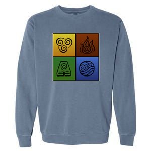 ATL Nation Air Bending Symbols Fire Earth Water Garment-Dyed Sweatshirt