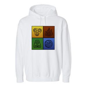 ATL Nation Air Bending Symbols Fire Earth Water Garment-Dyed Fleece Hoodie