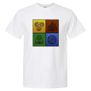 ATL Nation Air Bending Symbols Fire Earth Water Garment-Dyed Heavyweight T-Shirt