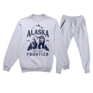 Alaska The Last Frontier Bear Home Premium Crewneck Sweatsuit Set