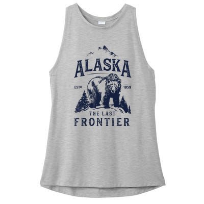 Alaska The Last Frontier Bear Home Ladies PosiCharge Tri-Blend Wicking Tank