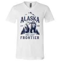 Alaska The Last Frontier Bear Home V-Neck T-Shirt