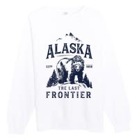 Alaska The Last Frontier Bear Home Premium Crewneck Sweatshirt