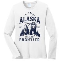 Alaska The Last Frontier Bear Home Ladies Long Sleeve Shirt