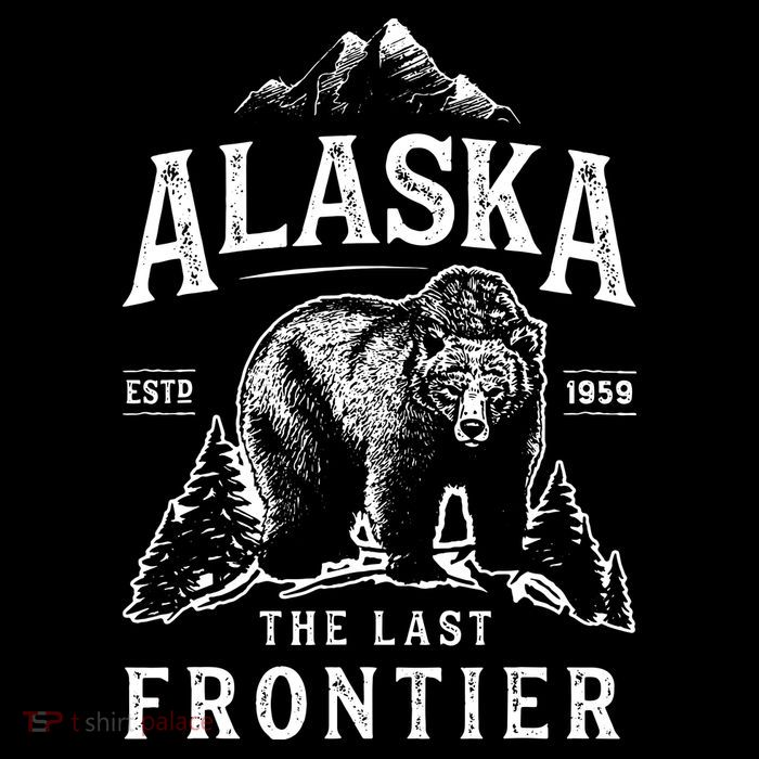 Alaska The Last Frontier Bear Home Drawstring Bag