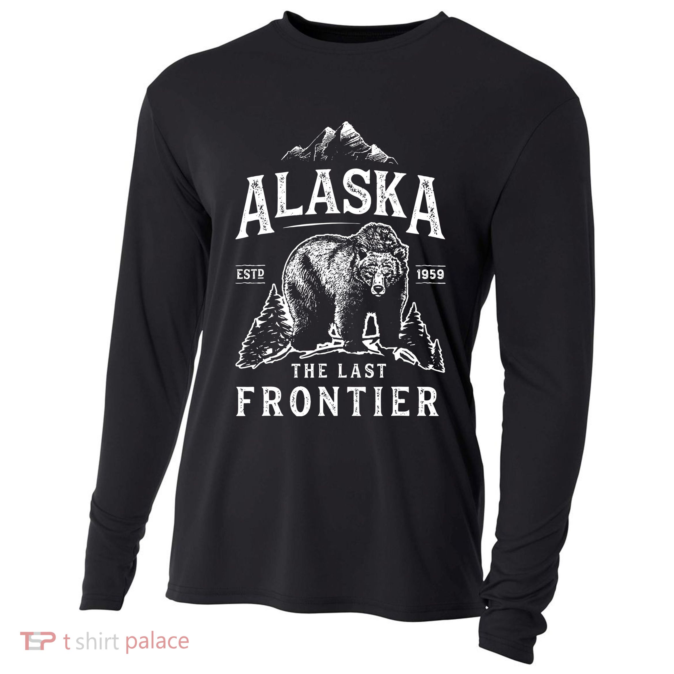 Alaska The Last Frontier Bear Home Cooling Performance Long Sleeve Crew