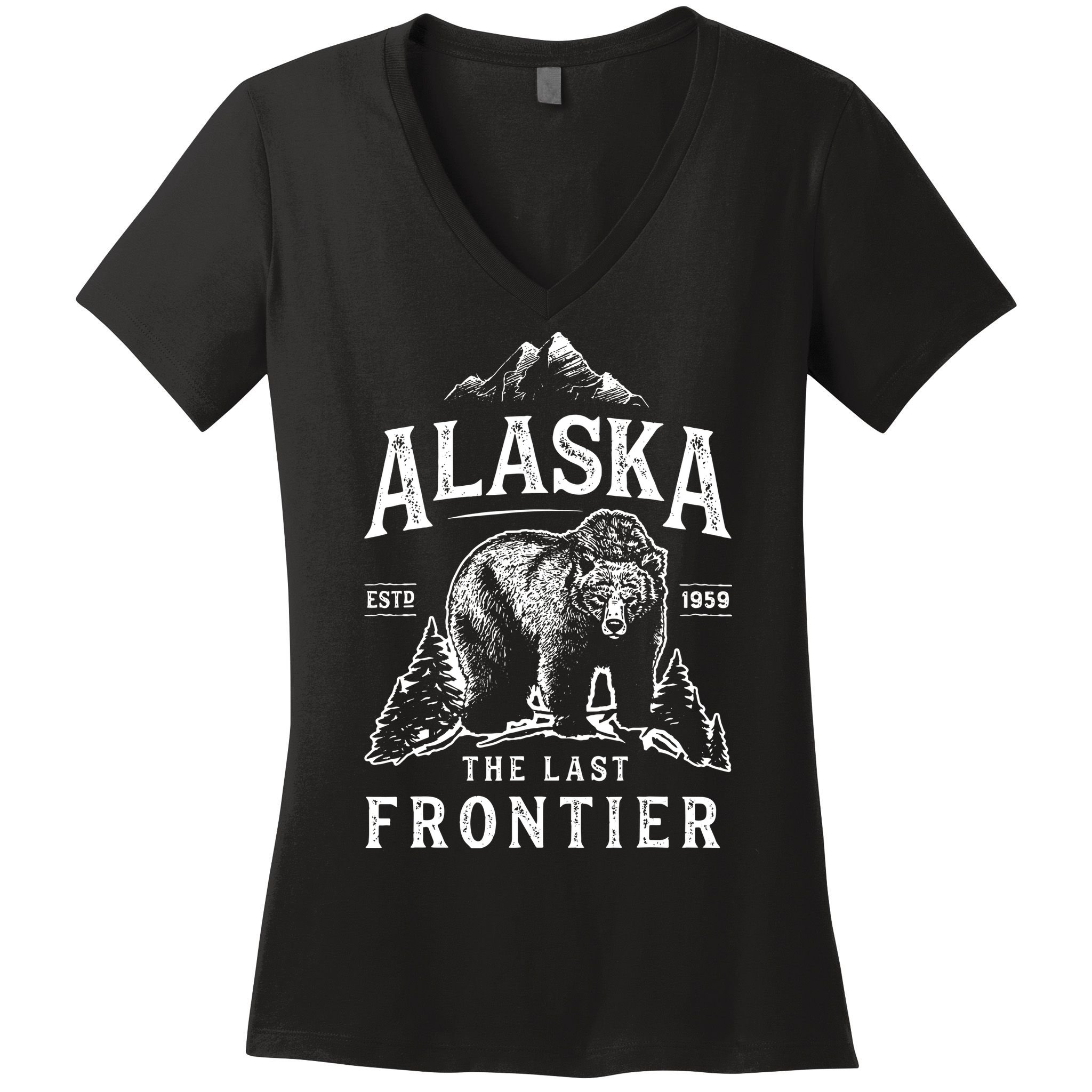 Alaska The Last Frontier Bear Home Women's V-Neck T-Shirt