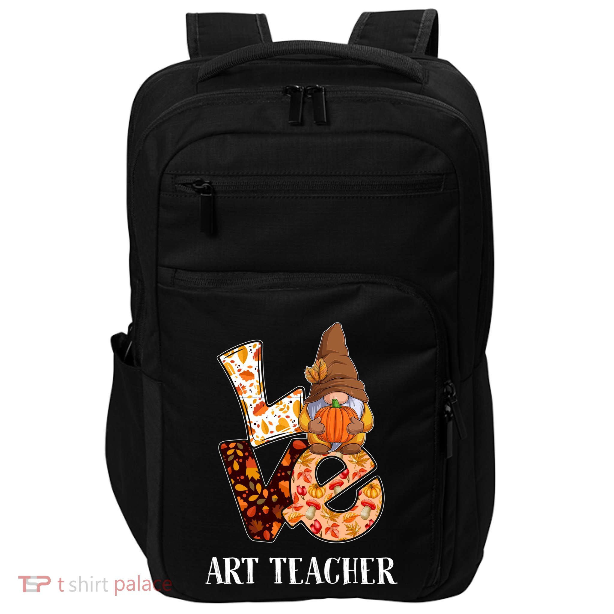 Art Teacher Love Autumn Fall Gnome For Teachers Gift Impact Tech Backpack
