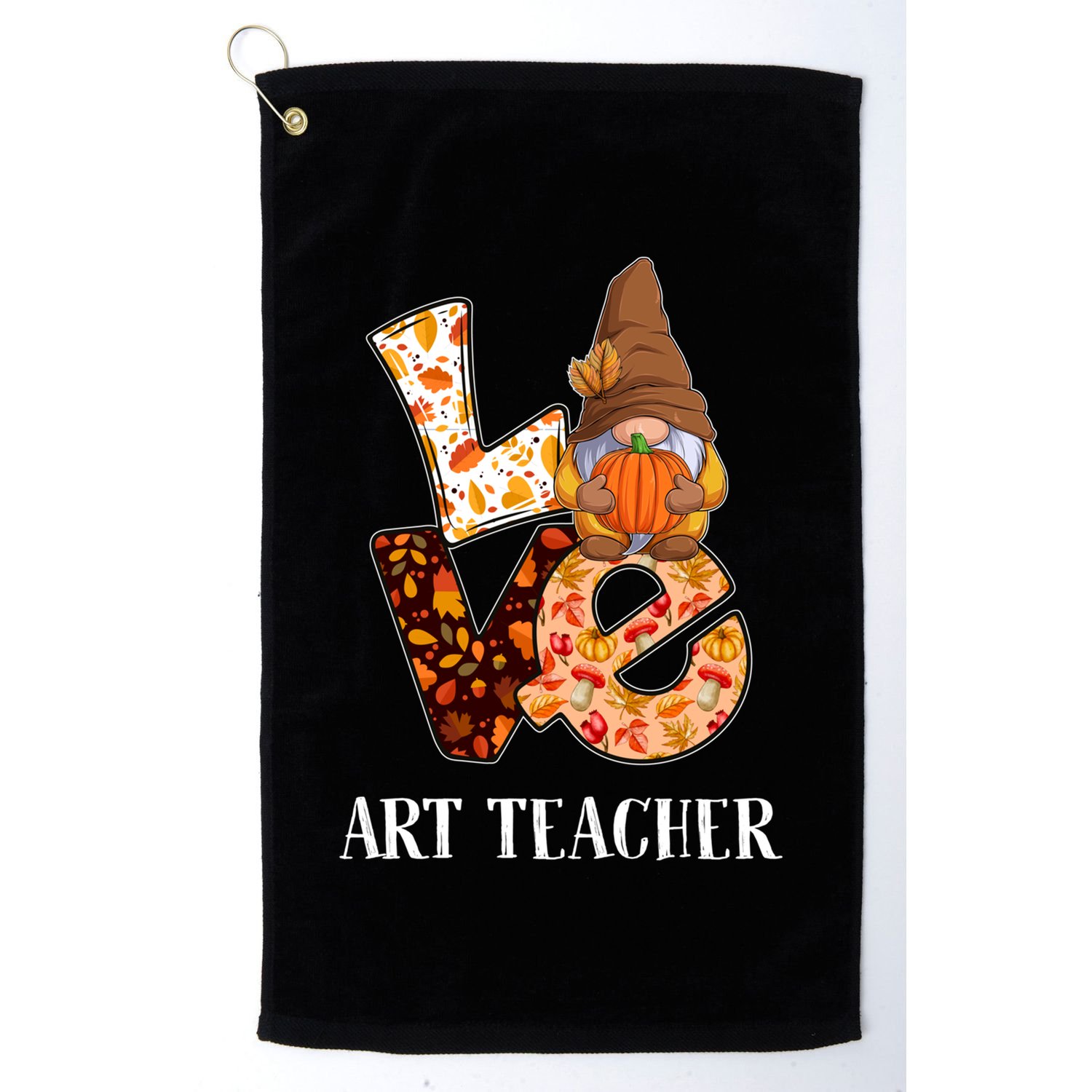 Art Teacher Love Autumn Fall Gnome For Teachers Gift Golf Towel