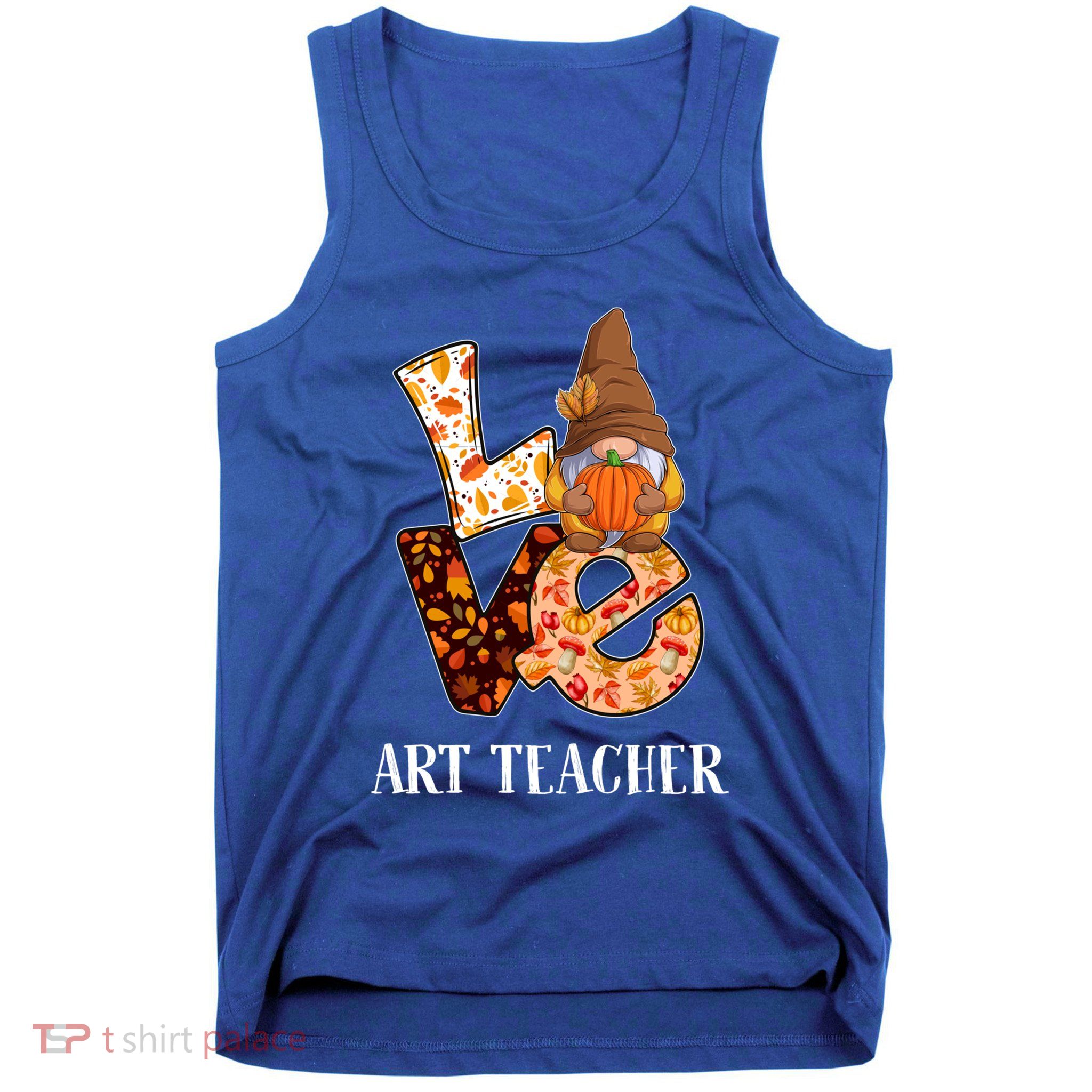 Art Teacher Love Autumn Fall Gnome For Teachers Gift Tank Top