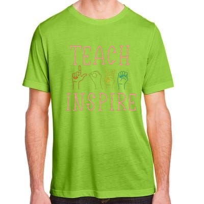 ASL Teach Love Inspire Sign Language Teacher Gift Adult ChromaSoft Performance T-Shirt