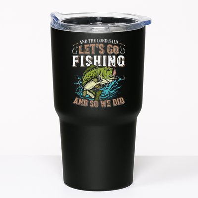 And The Lord Said Lets Go Fishing Humor Christian Fishing Tumbler