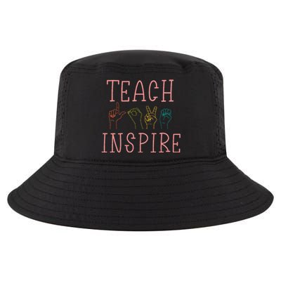 Asl Teach Love Inspire Sign Language Teacher Cool Comfort Performance Bucket Hat