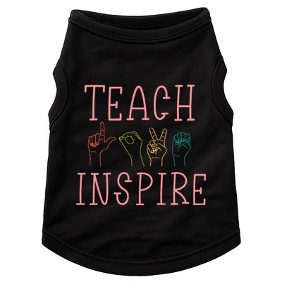Asl Teach Love Inspire Sign Language Teacher Doggie Tank
