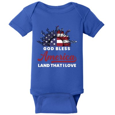 America The Land I Love Fun Memorial Day Veteran Graphic Gift Baby Bodysuit