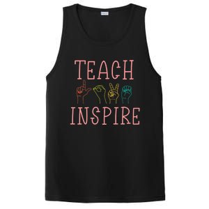 ASL Teach Love Inspire - Sign Language Teacher Gift PosiCharge Competitor Tank