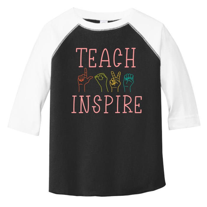 ASL Teach Love Inspire - Sign Language Teacher Gift Toddler Fine Jersey T-Shirt