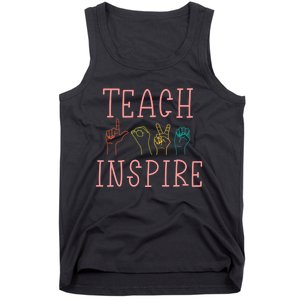 ASL Teach Love Inspire - Sign Language Teacher Gift Tank Top