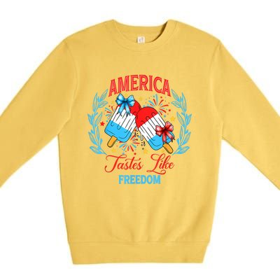 America Tastes Like Freedom 4th Of July Premium Crewneck Sweatshirt