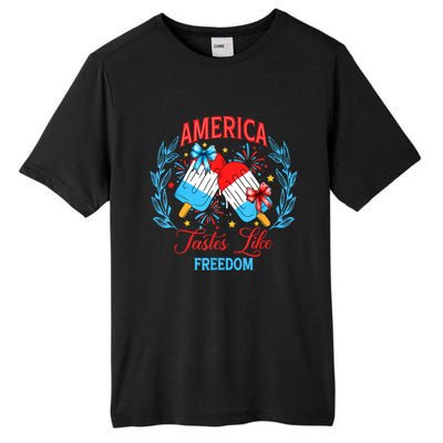 America Tastes Like Freedom 4th Of July Tall Fusion ChromaSoft Performance T-Shirt