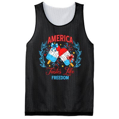 America Tastes Like Freedom 4th Of July Mesh Reversible Basketball Jersey Tank