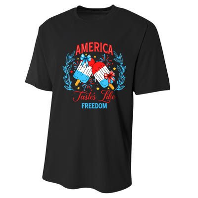 America Tastes Like Freedom 4th Of July Performance Sprint T-Shirt