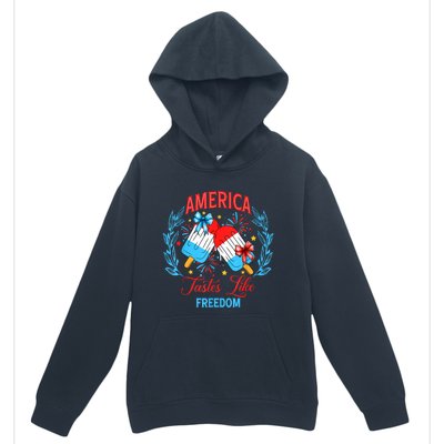 America Tastes Like Freedom 4th Of July Urban Pullover Hoodie