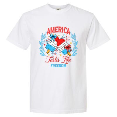 America Tastes Like Freedom 4th Of July Garment-Dyed Heavyweight T-Shirt