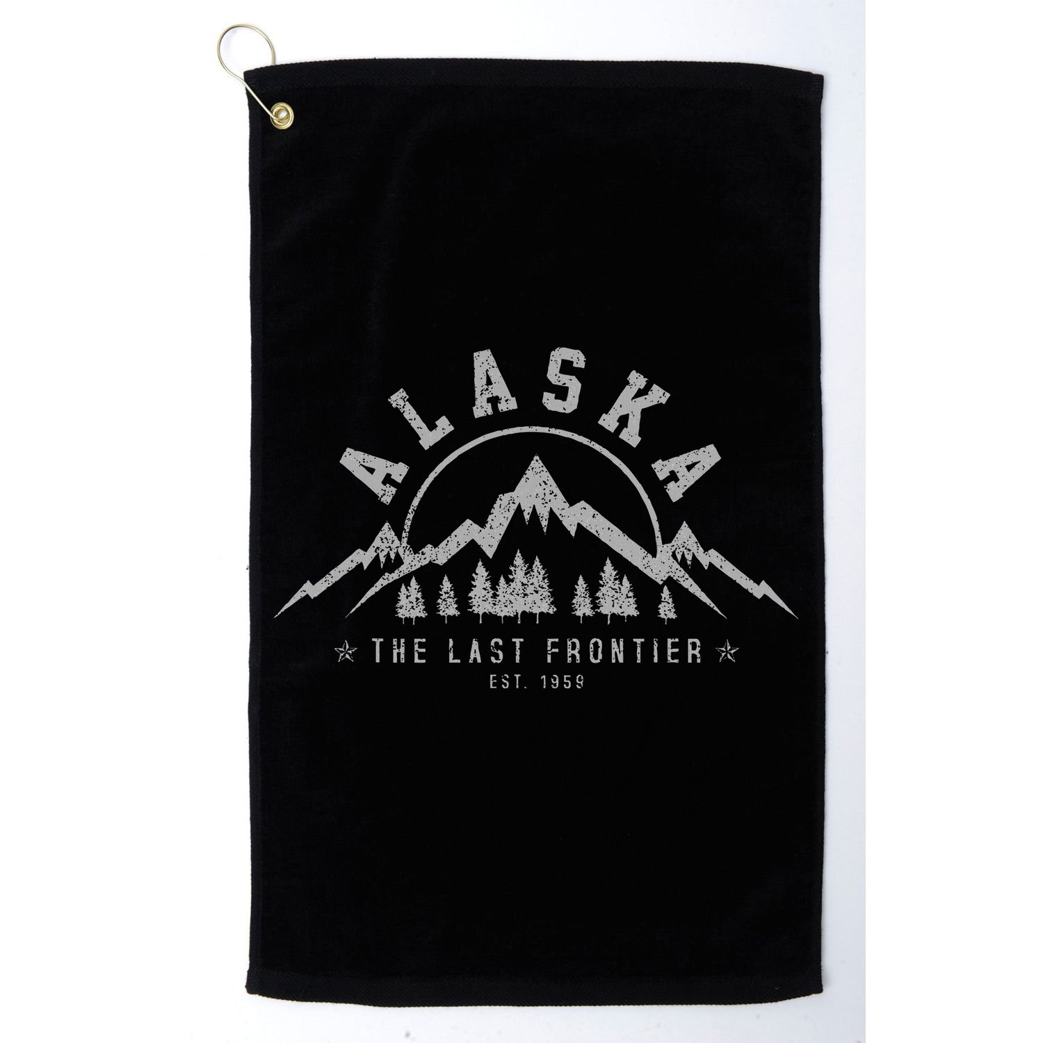 Alaska The Last Frontier Est. 1959 Mountains Nature Golf Towel