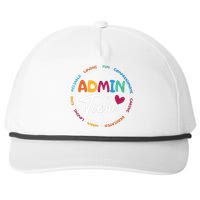 Admin Team Love Admin Staff Admin Crew Gifts Secretary Snapback Five-Panel Rope Hat