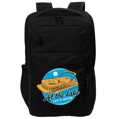 At The Lake Life Is Better Pontoon Impact Tech Backpack