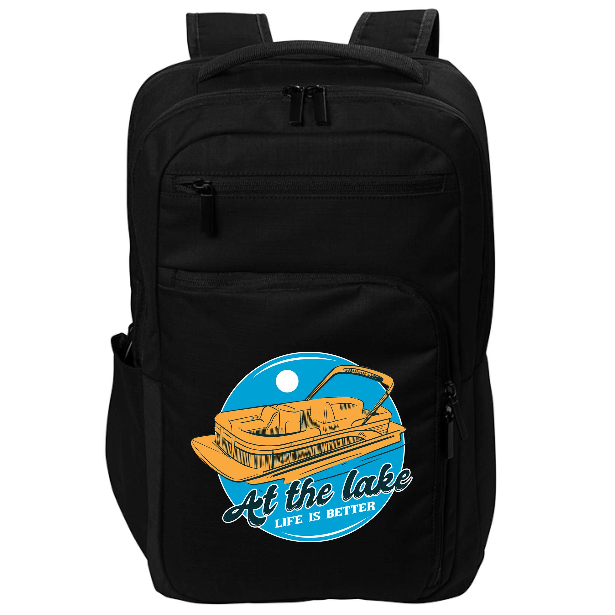 At The Lake Life Is Better Pontoon Impact Tech Backpack